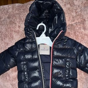 Blue moncler baby bubble coat